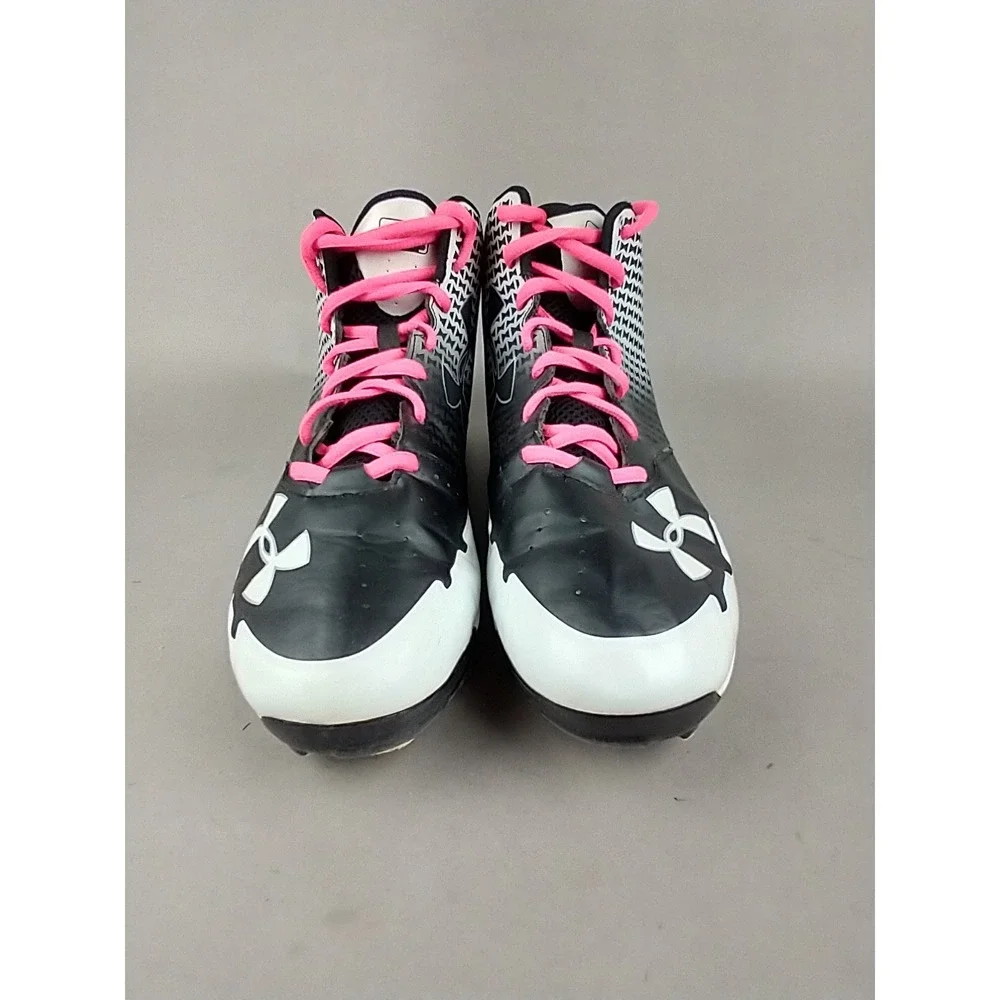 Under‎ Armour Heater Spine Baseball Cleats Mens 9 Black White Pink 1274396-011